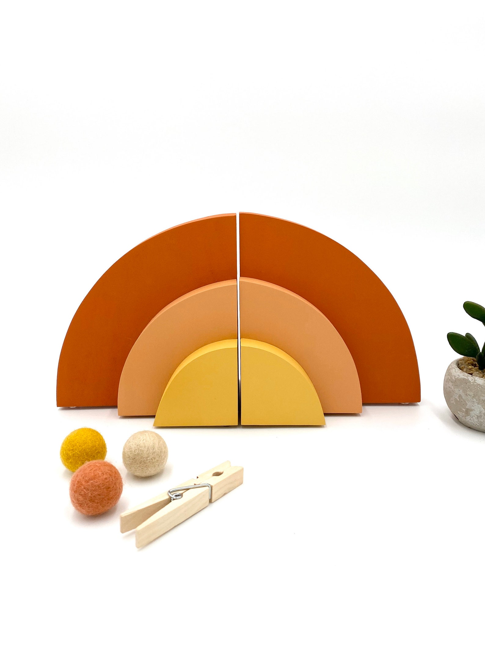 Desert Sun Bookends Muted Rainbow Bookends Bohemian Baby Etsy