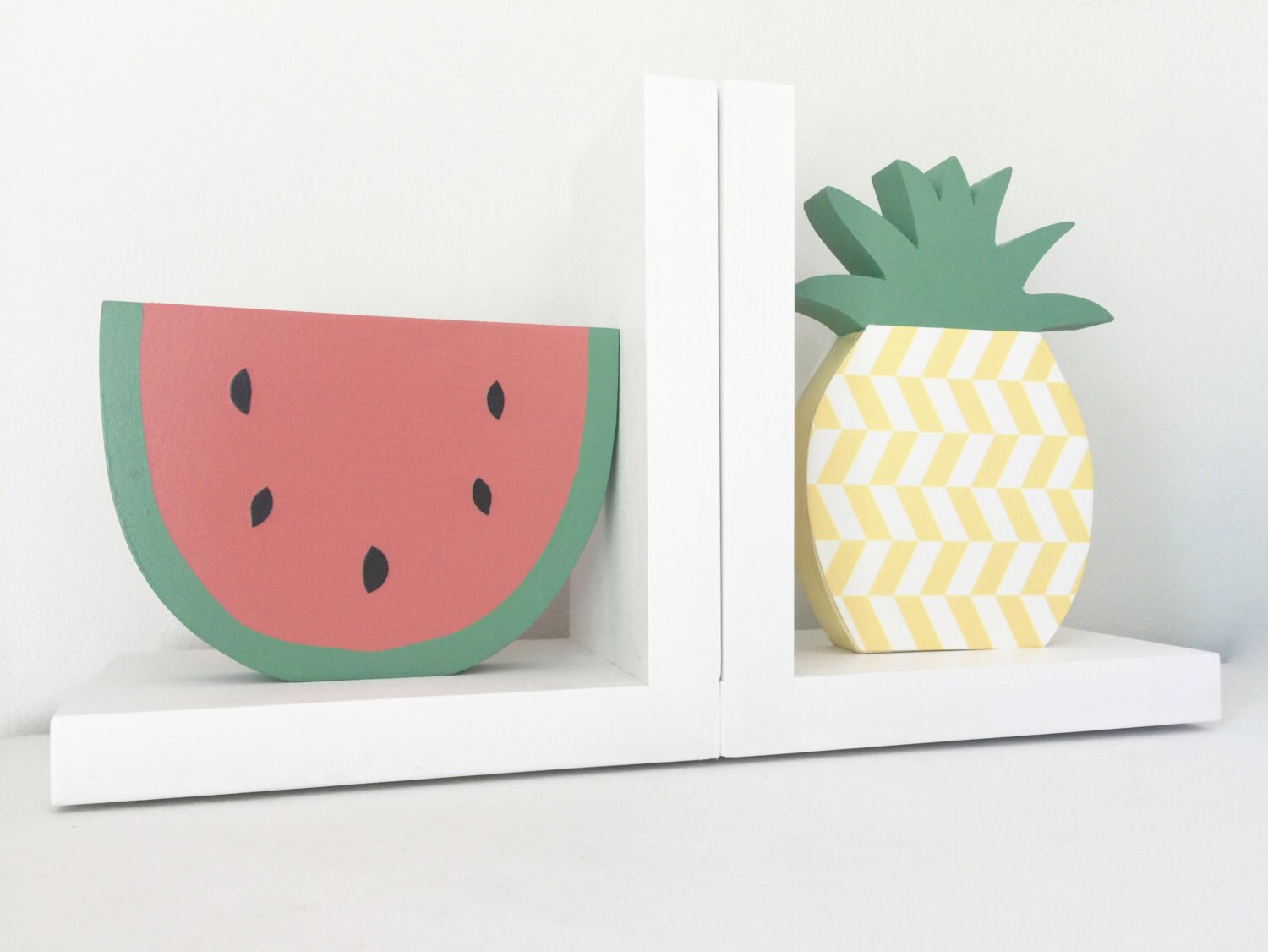 Fruit Bookends Watermelon and Pineapple Bookends Tutti Etsy