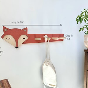 Woodland Fox Hanger, Forest Animal room decor, Fox wall art, Animal Kids Decor, Woodland Nursery, image 2