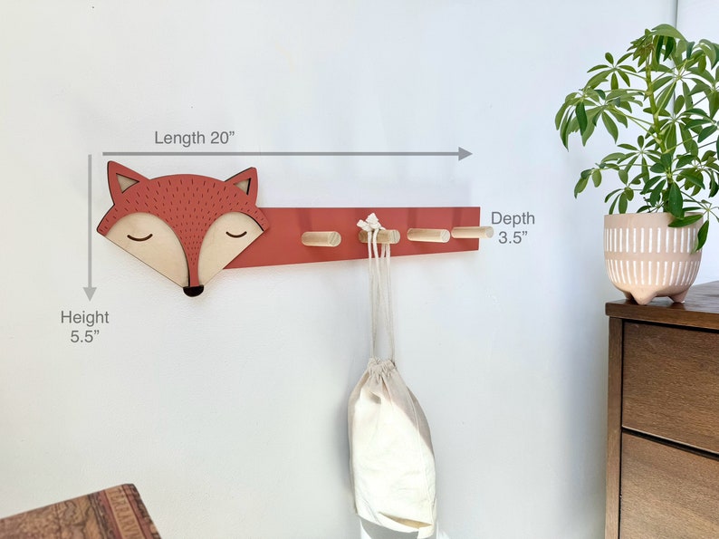 Woodland Fox Hanger, Forest Animal room decor, Fox wall art, Animal Kids Decor, Woodland Nursery, image 2