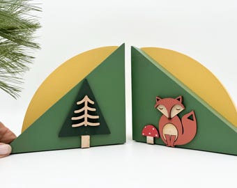 Woodland Fox Bookends: Handcrafted Forest Nursery Decor
