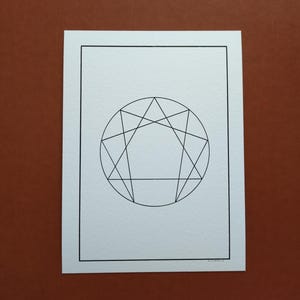 Stampa artistica con simbolo dell'Enneagramma / Arte murale con geometria sacra per tutti i 9 tipi / Decorazione spirituale minimalista / Idea regalo con l'Enneagramma