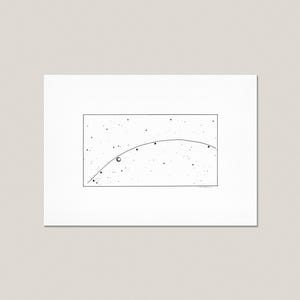 Planetary Alignment Art Print - Black and White Star Map
