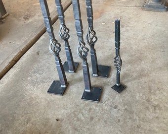 table legs hand forged from 1.5” bar steel