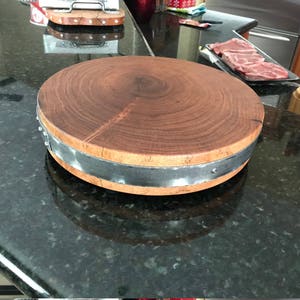 Mesquite Wood Cutting Board with Stainless Band
