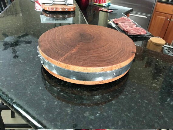 Mesquite Wood Cutting Board With Stainless Band Etsy