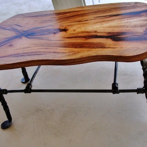 Mesquite and Iron Table: 11h x 22L x 13w