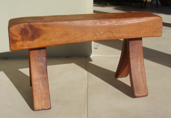 Mesquite Wood Bench With Bent Legs Etsy