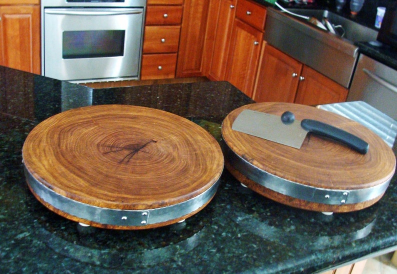 End Grain Mesquite Wood Round Cutting Board | Etsy