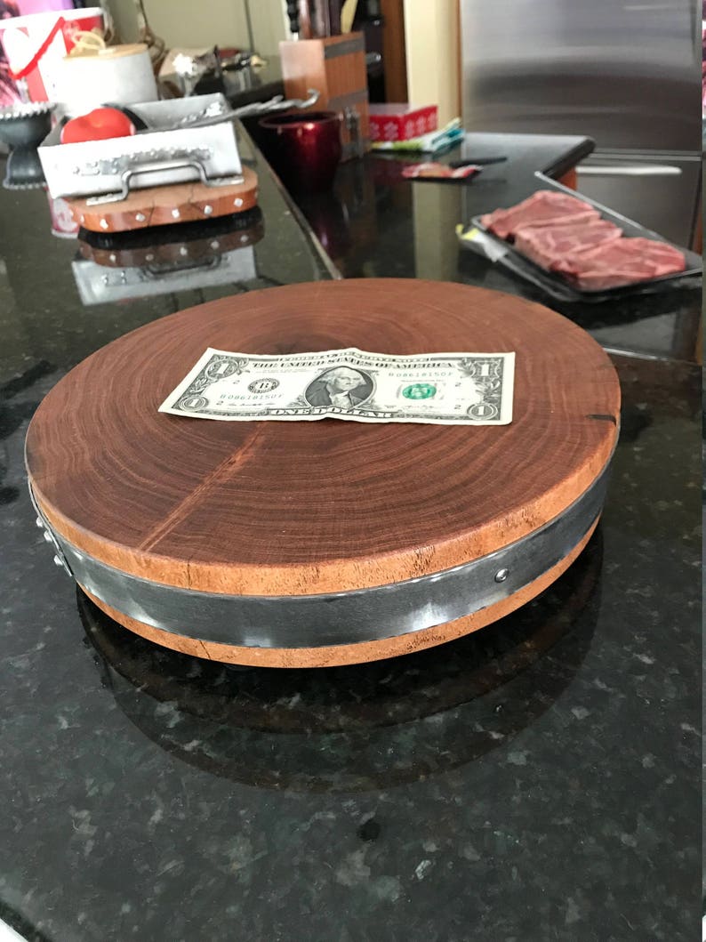 Mesquite Wood Cutting Board With Stainless Band Etsy