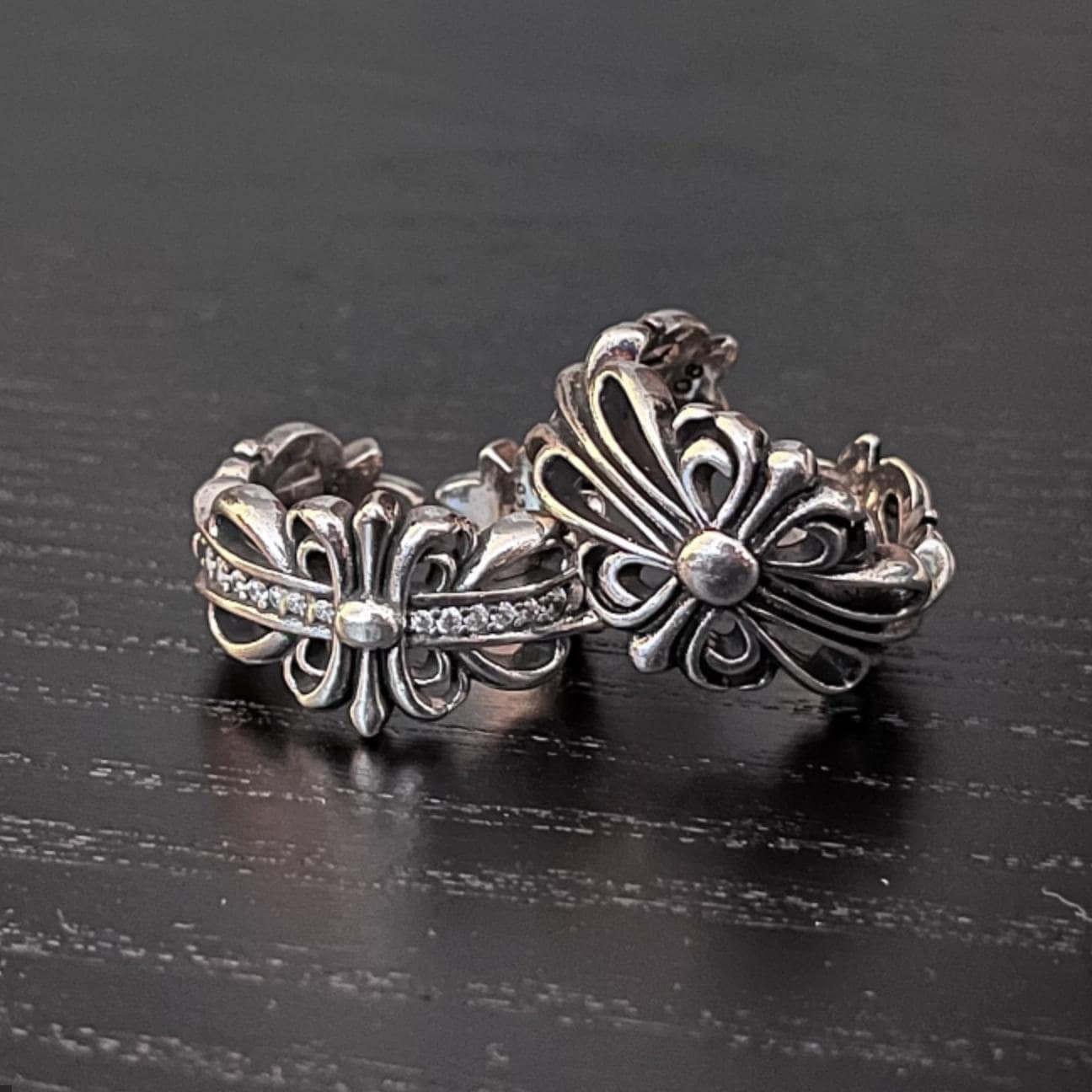 CHROME HEARTS (クロムハーツ) DBL FLORAL CRS HEART ダブルフローラル