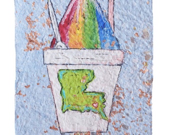 11x14-"Louisiana Rainbow Snowball"- PRINT MATTED to fit 11x14 frame