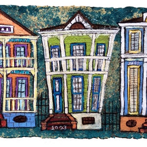 16x20 "Uptown Houses"  (New Orleans Louisiana) LARGE PRINT matted to fit 16x20 frame