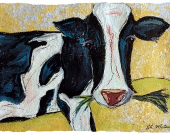 11x14-"Belle the COW" (farm animal)-PRINT MATTED to fit 11x14 frame