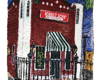 11x14 "Scarlet Scoop Ice Cream Shop"( Houma Louisiana) PRINT MATTED to fit 11x14 frame