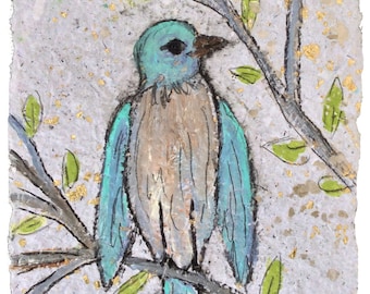 11x14-"Blue Bird"- PRINT MATTED to fit 11x14 frame