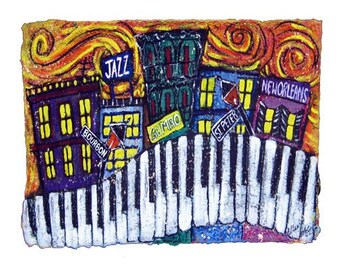 11x14- "Music City" (New Orleans)- PRINT MATTED to fit 11x14 frame