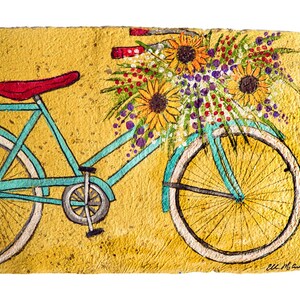 16x20 &quot;Sunflower Bike&quot;- LARGE PRINT matted to fit 16x20 frame