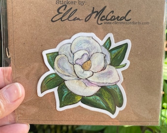 Sticker "Magnolia" (Louisiana state flower) vinyl die-cut sticker