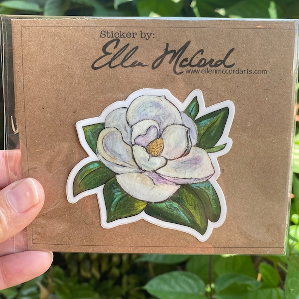 Sticker "Magnolia" (Louisiana state flower) vinyl die-cut sticker