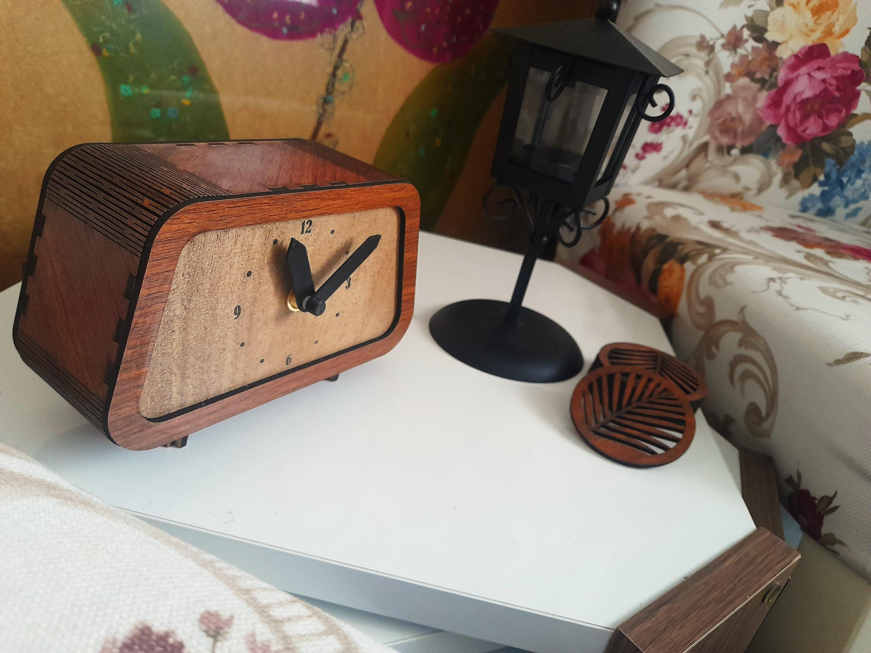 Wooden Trapezoid Form table clock | Files For Engraving | Laser Cut | dxf, ai, svg Digital File | INSTANT DOWNLOAD