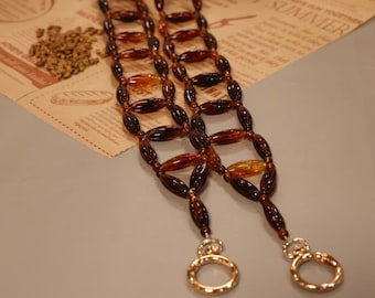 Vintage Tortoiseshell Spiral Bag Chain Strap | Replacement Purse Strap | Tortoiseshell | Vintage Bag Chain
