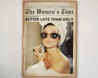 New York Times Print: Better Late Than Ugly, Girly Apartment Decor (Digital Download) 5