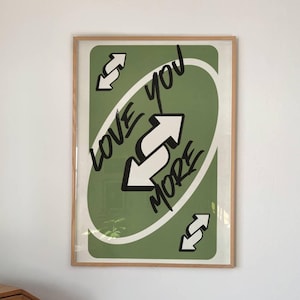 Sage Green Love You More Print: Utskrivbart spelkort, citatkonst (digital nedladdning) 67