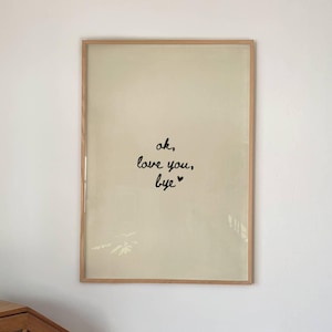Älskar dig, hejdå-tryck: Handritad väggkonst för entrén, neutral väggdekor (digital nedladdning) 101