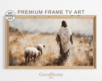 Vintage Jesus The Good Shepherd Art: Samsung Frame TV Art (Digital Download) T17