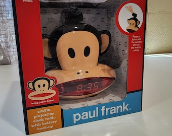 Paul Frank - Julius Monkey, Projection Alarm Clock AM/FM Radio New PF254