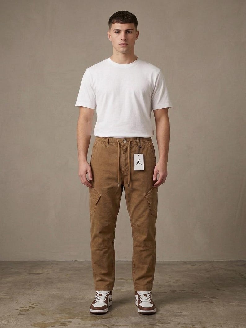 120 Nike Air Jordan Essentials Washed Chicago Cargo Pants (FN6364-231) Size L image 1