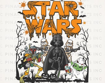 Retro Star Wars Halloween png, Vintage Halloween png, Disney Halloween png, Disney Family Halloween png, Star Warss png