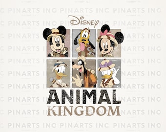 Retro Disney Animal Kingdom Micky und Freunde png, Disney Mickey Safari png, Vintage Safari-Modus