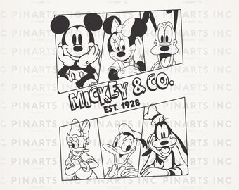 Maus und Co. Est 1928 svg, Maus und Freunde svg, Png, druckbare svg für Cricut-Datei, Familienreise svg, Familiengruppe Urlaub