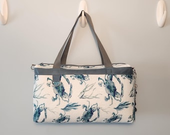 Blue Crab Boxy Handbag