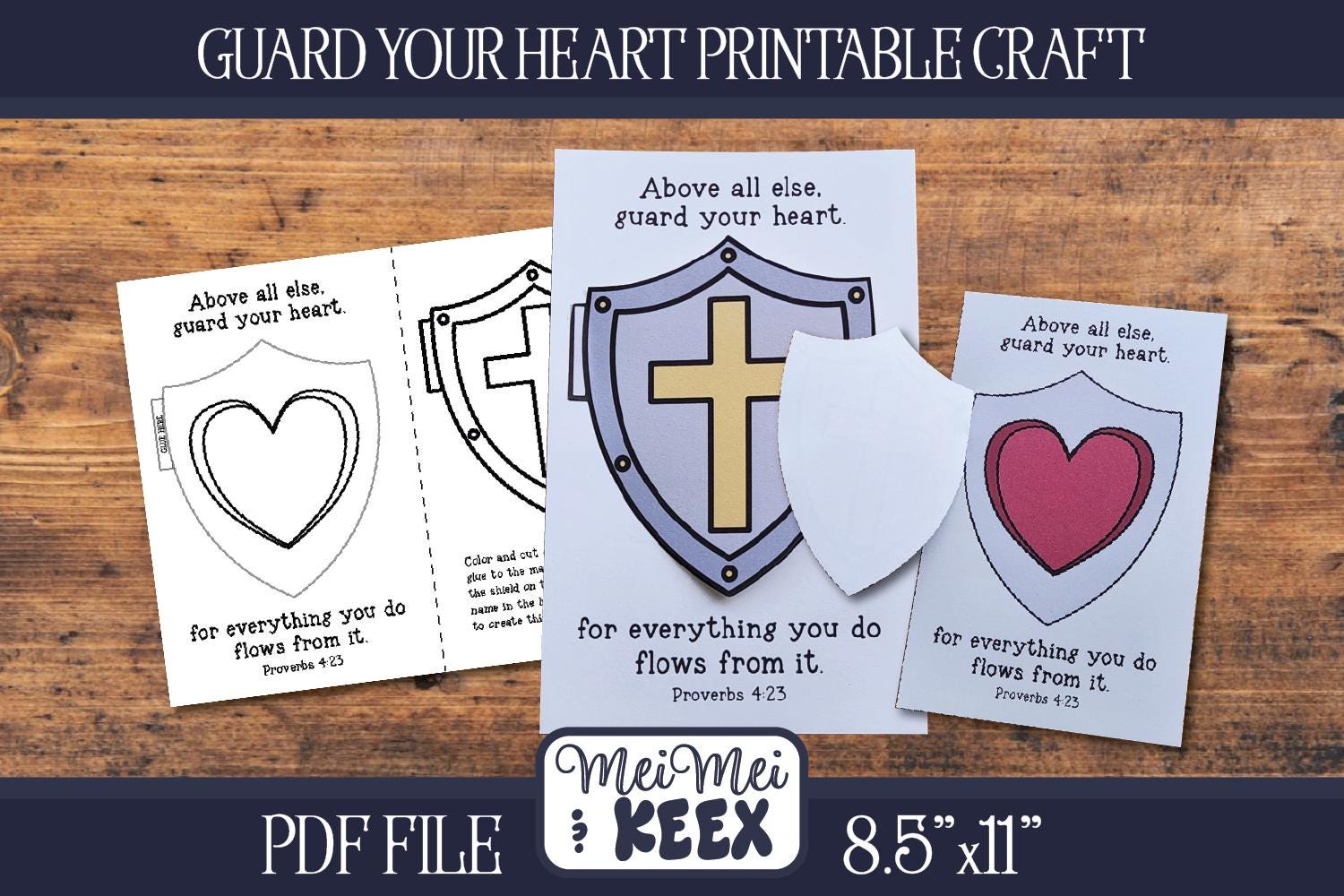 Guard Your Heart Activity for Kids Sunday School Bible Lesson,…