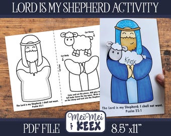 Lord is My Shepherd Activity for Kids Sunday School Bible Lesson, Printable Church Activity, Psalm 23 Coloring Page, Digital Download