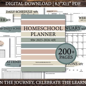 Homeschool Planner Printable, Homeschool 2025 2026 Planner, Homeschool Planning, Teacher Planner, 2025 2026 Homeschool, Printable Planner
