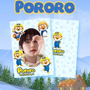 Portafotos acrílico con temática de Pororo