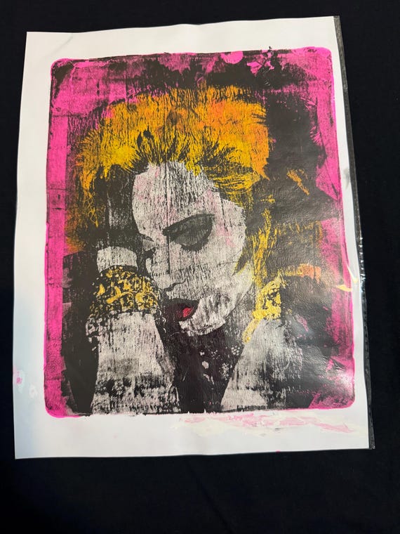Madonna Hand-Painted Acrylic Poster 9x12 – 80s Pop Art, Vintage Punk Glam Aesthetic, One-of-One Music Collector Wall Decor, Handmade Retro