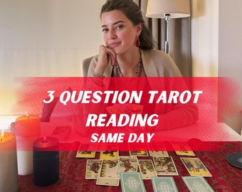 Lectura detallada de tarot de 3 preguntas: amor, carrera y orientación