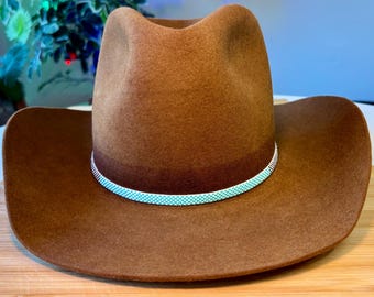 Beaded Loomed Color Block Mini Checkers Hatband