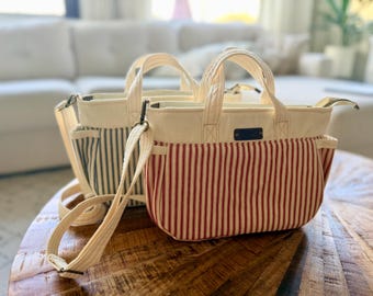 Cotton/Canvas Crossbody Tote
