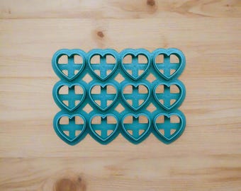 12 Herzen Cookie Cutter: 3D Gedruckter Clay & Fondant Multi-Cutter