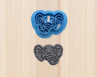 Elephant Head Cookie Cutter: 3D-Printed PLA, Safari Theme