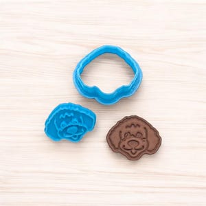 Golden Doodle Dog Head Cookie Cutter & Stamp Set Ideal for Cookies, Ceramics, Pottery, Polymer Clay, and Fondant