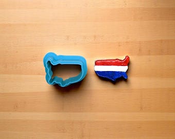 Tagliabiscotti con mappa degli Stati Uniti: plastica alimentare stampata in 3D