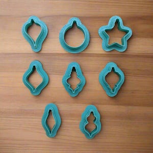 Assorted Christmas Ornaments 8-Piece Cutter Set: Ideal for Cookies, Ceramics, Fondant & More