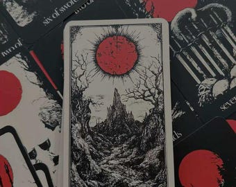 Blood moon tarot, 78 cards, full deck, dark tarot deck
